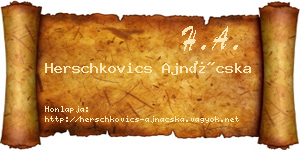 Herschkovics Ajnácska névjegykártya